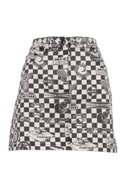 Psychedelic High Waist Skirt Women Fashion MCQ Cotton Stylish Designer
