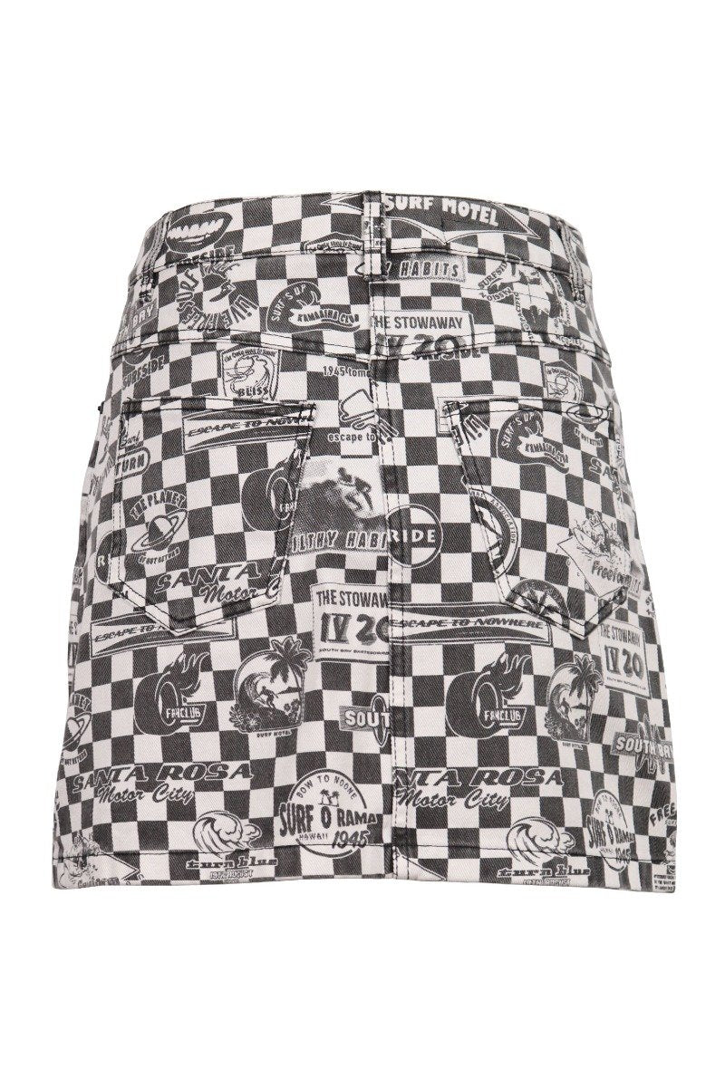 Psychedelic High Waist Skirt Women Fashion MCQ Cotton Stylish Designer