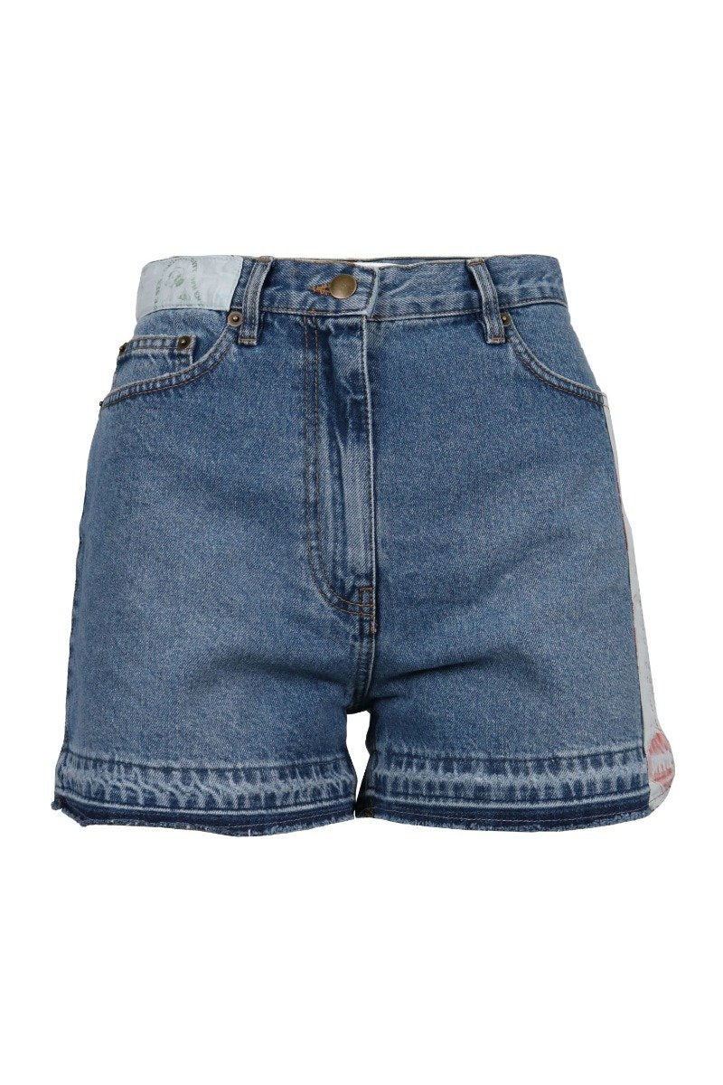 Patched Denim Short Women Fashion MCQ Cotton Casual Jeans Classic