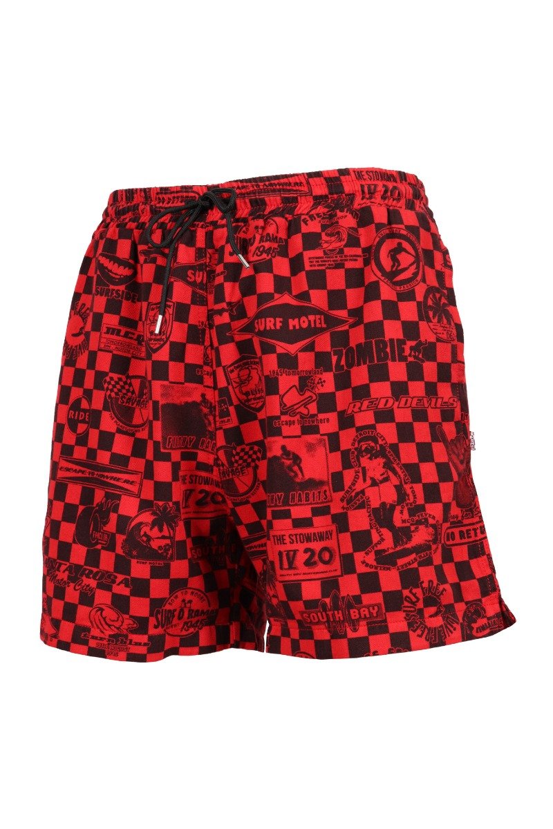 Checkerboard Short Pant Cotton Unisex Men Women Fashion Casual Bottom Basic