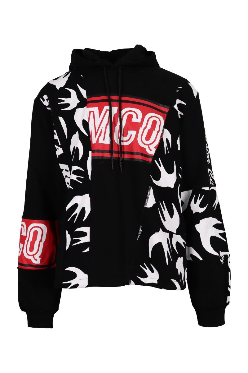 Varsity Cut Out Swallow Hoodie MCQ Cotton Motorsport Inspired Drawstring Oversized Trend Hipster Fashion