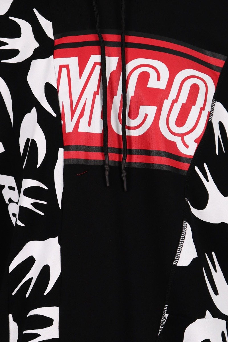 Varsity Cut Out Swallow Hoodie MCQ Cotton Motorsport Inspired Drawstring Oversized Trend Hipster Fashion