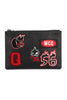Monster & Badges Clutch Men Fashion MCQ Calf-Leather Accessories Handhold Trendy