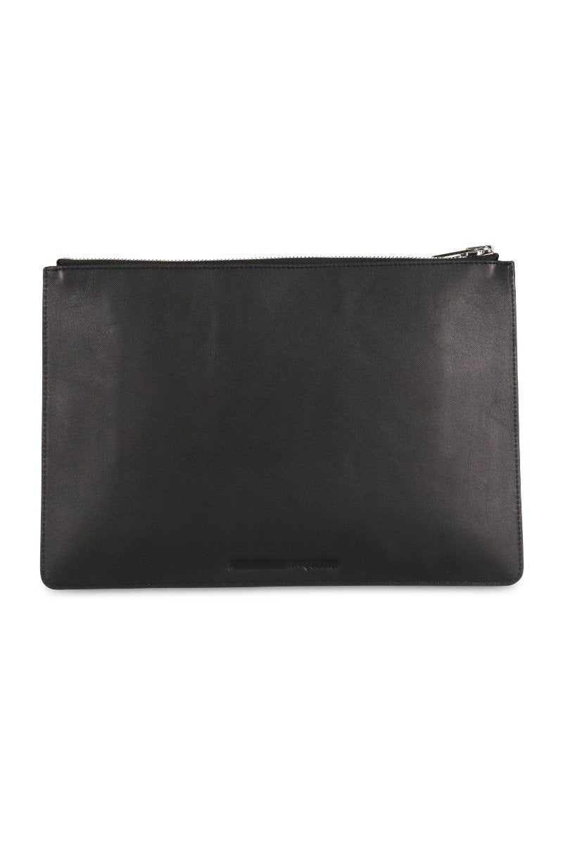 Monster & Badges Clutch Men Fashion MCQ Calf-Leather Accessories Handhold Trendy