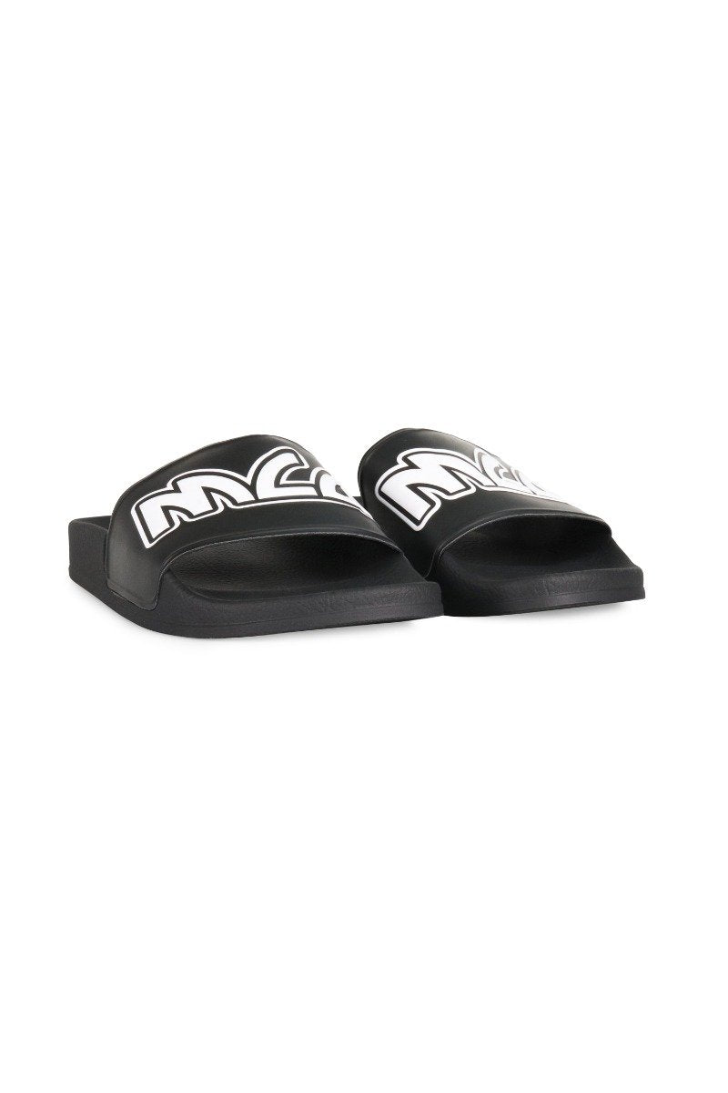 Metal Mcq Logo Slide Men Fashion Polyurethane Slipper Rubber Casual