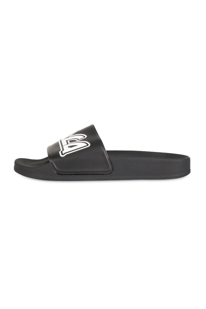 Metal Mcq Logo Slide Men Fashion Polyurethane Slipper Rubber Casual