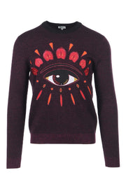 Eye Sweater Wool Crew Neck Sweater Kenzo Paris Top Long Sleeves Unisex Men Women