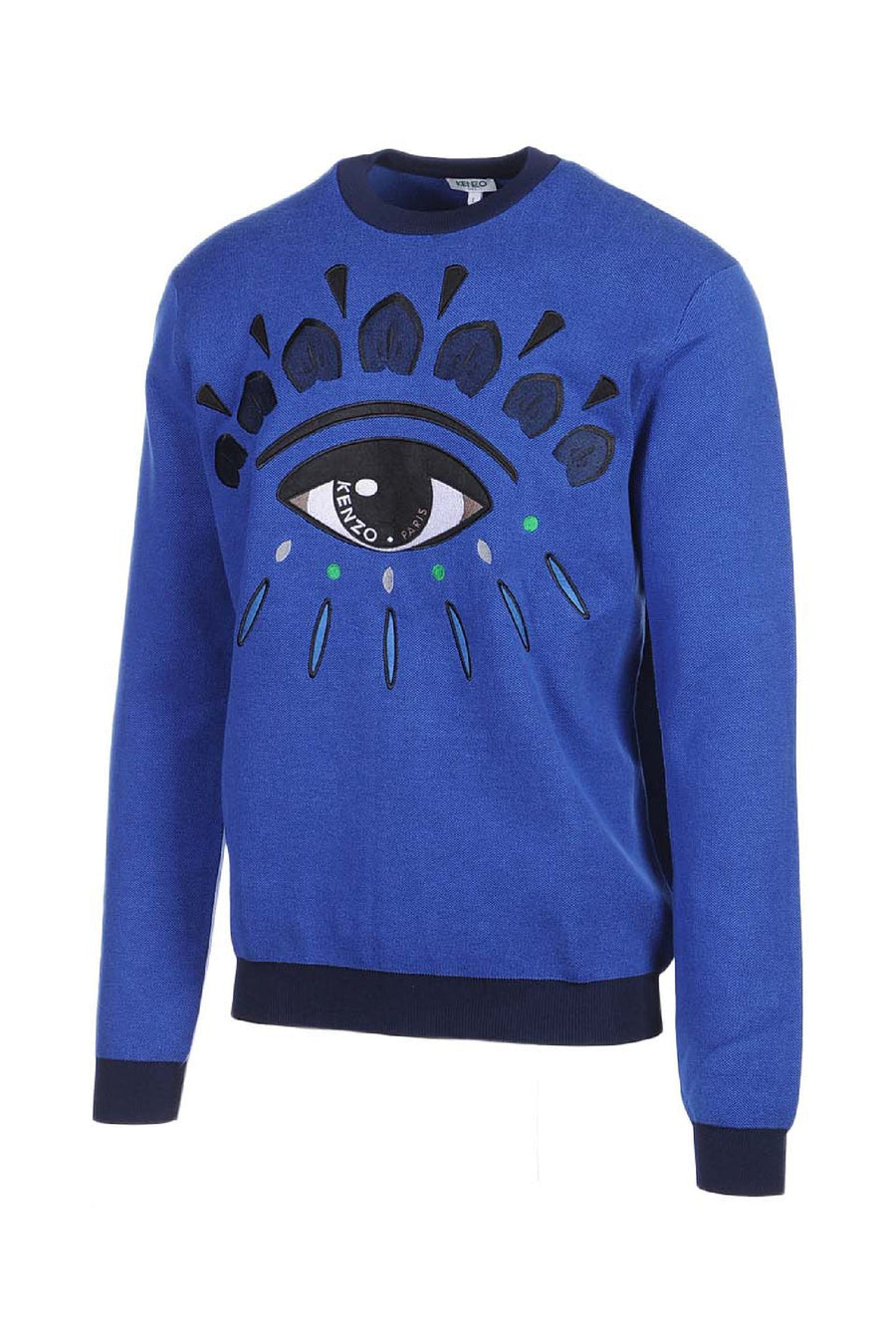 Eye Pique Knit Sweater Crew Neck Sweatshirt Long Sleeves 