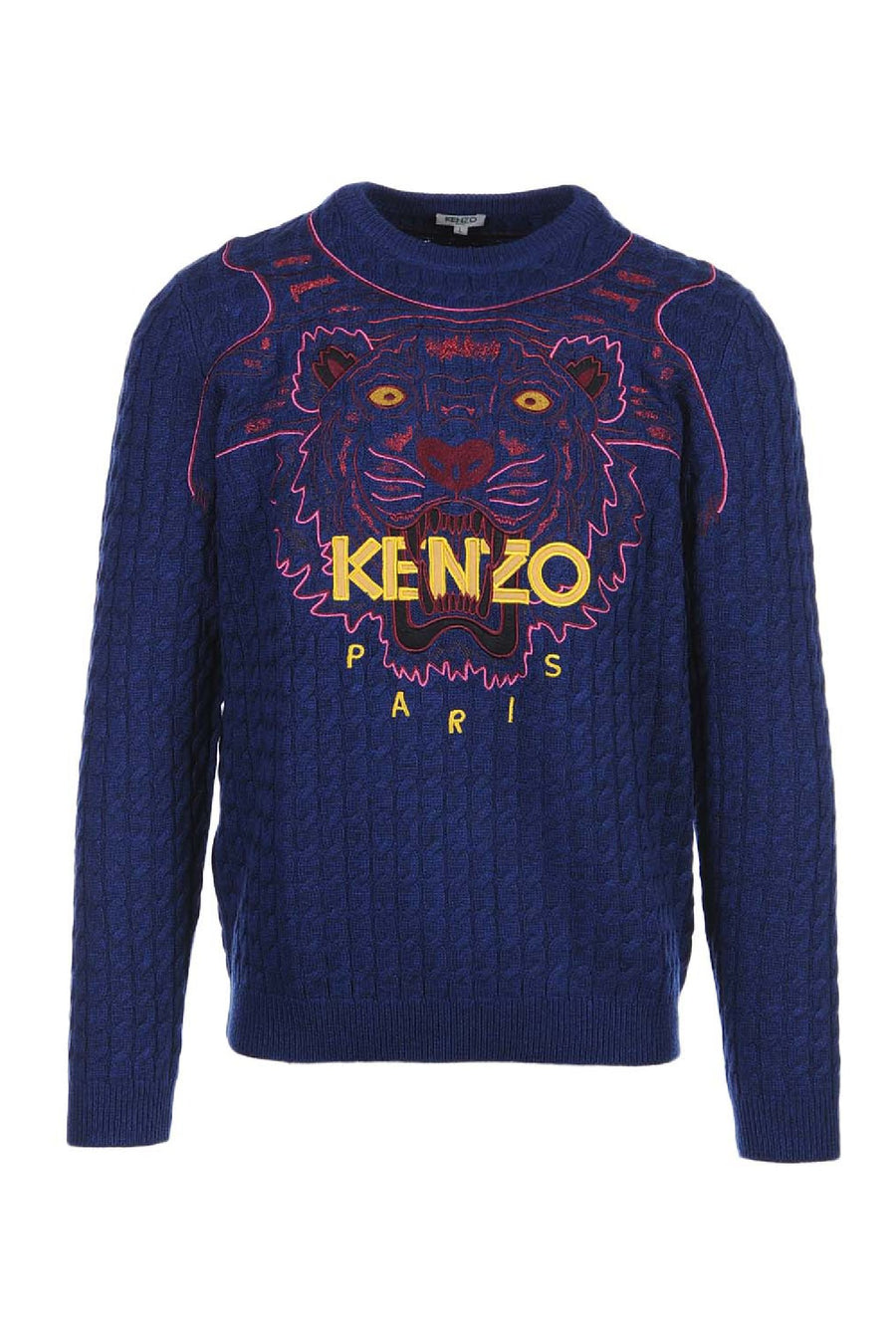 Tiger Sweater Men Jumper Fashion Kenzo Paris Wool-Cotton Blend Long Sleeve Top