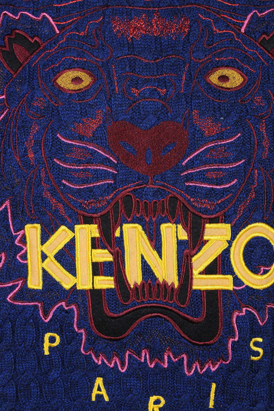 Tiger Sweater Men Jumper Fashion Kenzo Paris Wool-Cotton Blend Long Sleeve Top