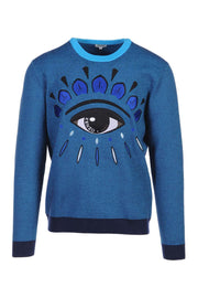 Eye Sweater Cotton Crew Neck Sweater Kenzo Paris Top Long Sleeves Unisex Men Women