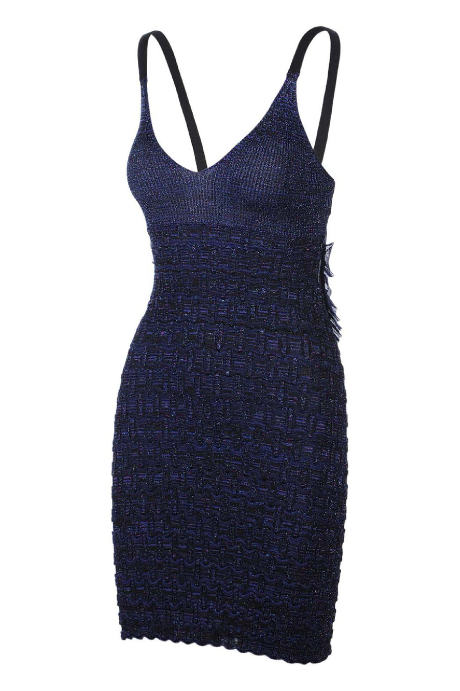 Lurex Bodycon Dress Women Fashion Kenzo Paris Deep-V Viscose-Blend Sleeveless Flutted Designer Stylish