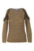 Shimmering Cutout Shoulder Top Women Fashion Kenzo Paris Viscose-blend Long Sleeve