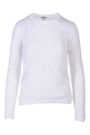 Disco Lyrics Sheer Sweater Crew Neck Cotton Long Sleeves Basic Casual Unisex Men Women
