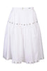 Midi A-Line Eyelets Skirt Women Fashion Kenzo Paris A-line Cotton Flared Casual Stylish