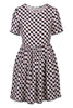 Silk Printed Dress Women Fashion Kenzo Paris Fit Flare Pattern Silk Short Sleeve Youth