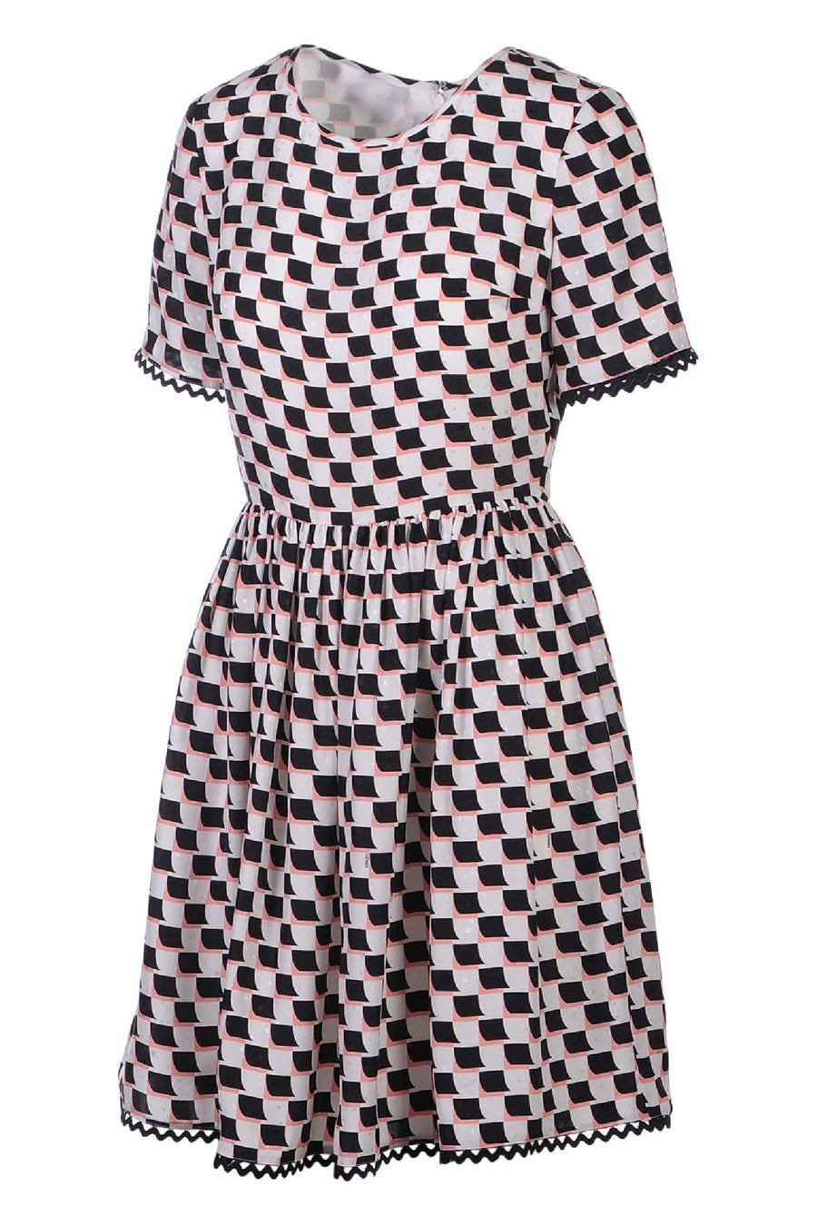 Silk Printed Dress Women Fashion Kenzo Paris Fit Flare Pattern Silk Short Sleeve Youth