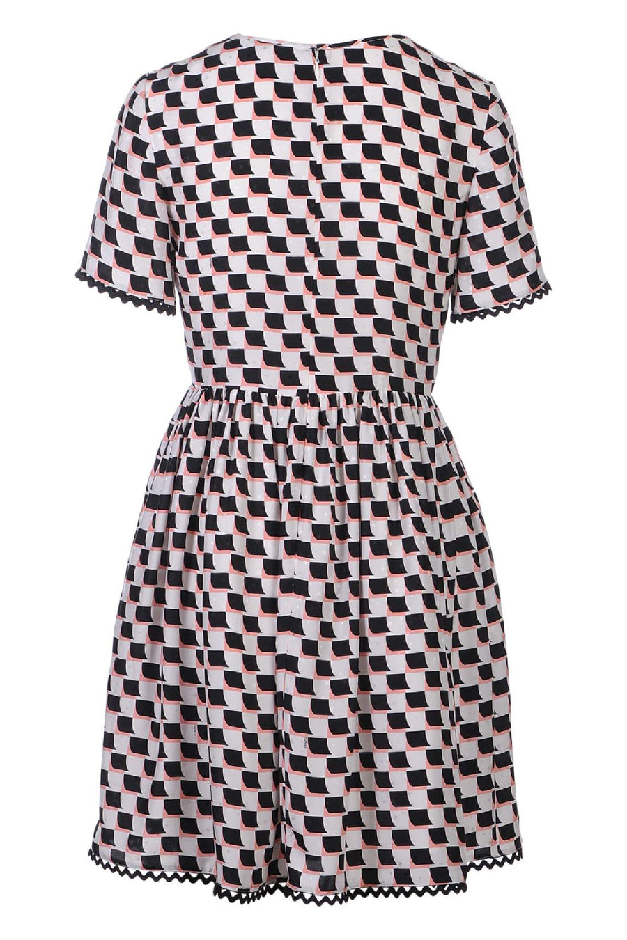 Silk Printed Dress Women Fashion Kenzo Paris Fit Flare Pattern Silk Short Sleeve Youth