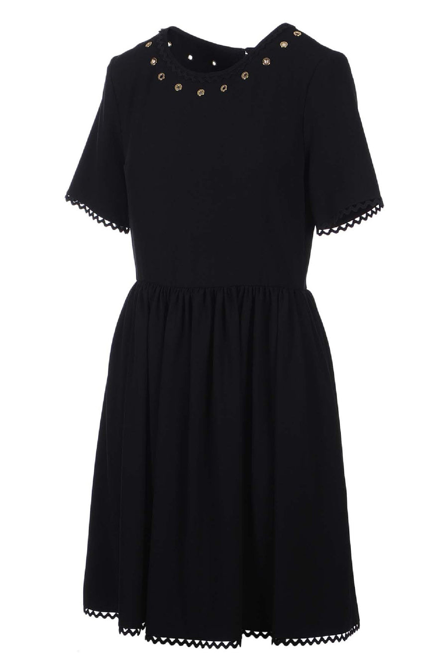 Fit & Flare Mini Dress Kenzo Paris Designer Black Casual Party Evening Dress Women