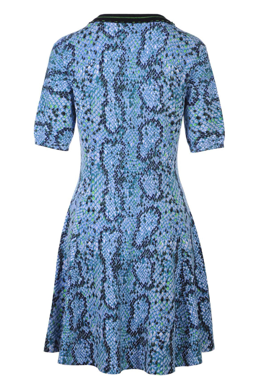 Snake Knitted Dress Women Fashion Kenzo Paris Cotton Blend Pattern Flared Short Sleeve