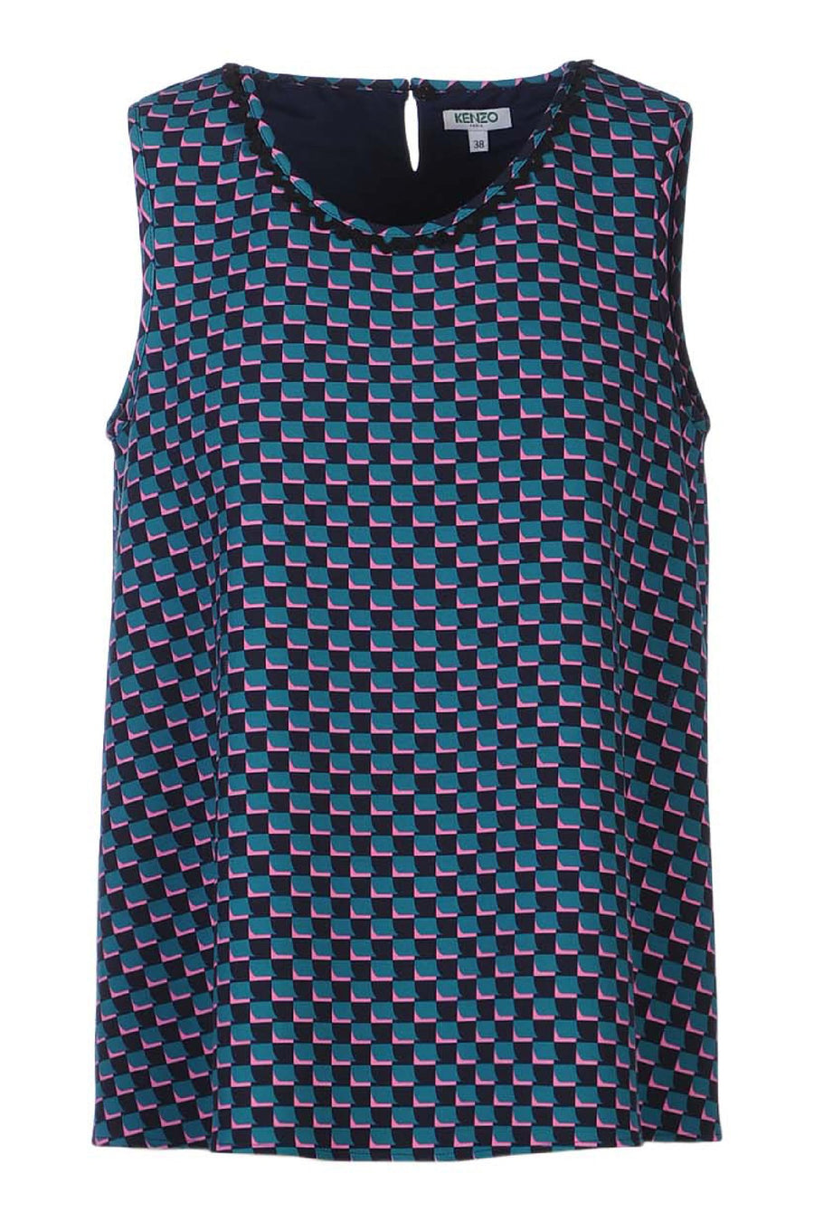 Sleeveless Top Women Fashion Kenzo Paris Polyester-Blend Casual Cool Pattern