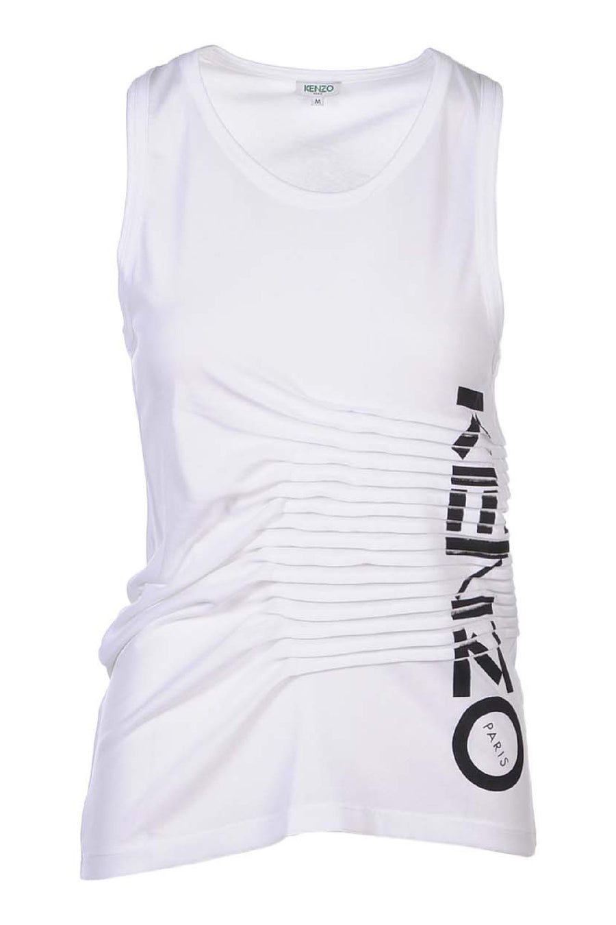 Pleated Tank Top Women Fashion Kenzo Paris Cotton-Blend Sleeveless Sporty Designer Casual