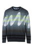 Sound Wave Sweater Men Fashion Kenzo Paris Striped Designed Long Sleeve Straight-cut Cotton-Blend