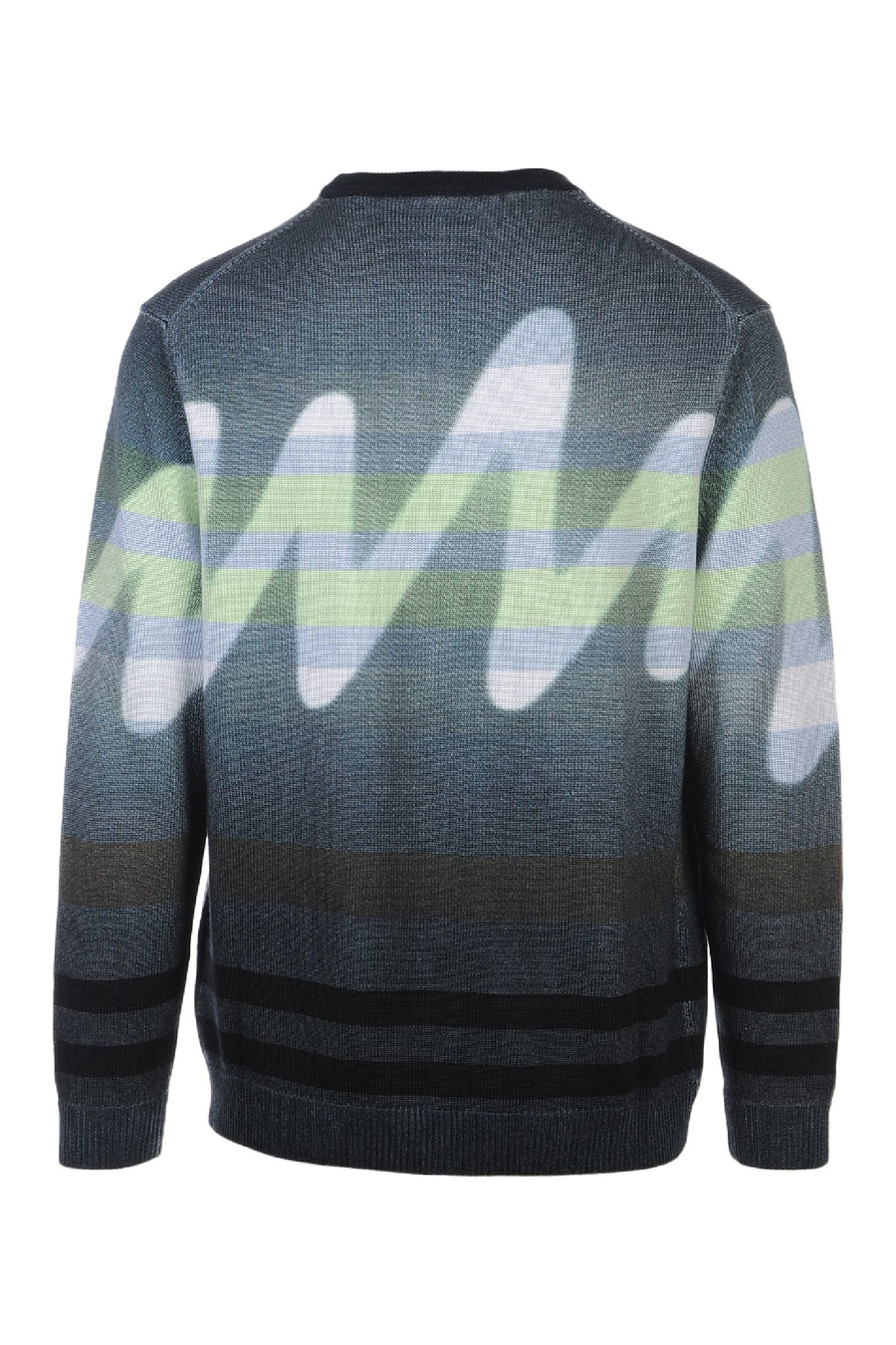 Sound Wave Sweater Men Fashion Kenzo Paris Striped Designed Long Sleeve Straight-cut Cotton-Blend