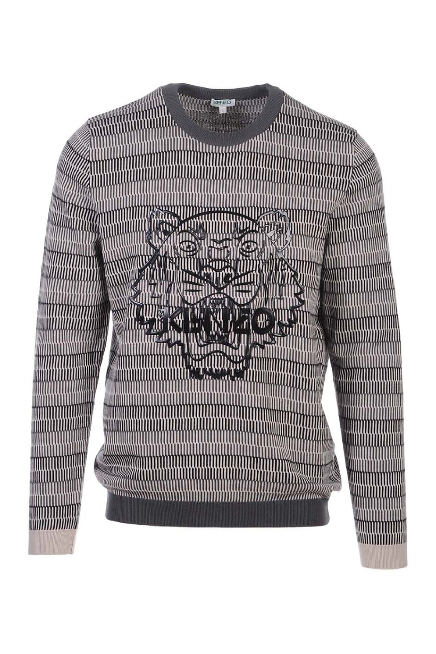 Silicon Tiger Sweater Men Fashion Kenzo Paris Cotton Knit Long Sleeve Regular-fit