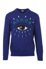 Eye Sweater Cotton Crew Neck Sweater Kenzo Paris Top Long Sleeves Unisex Men Women