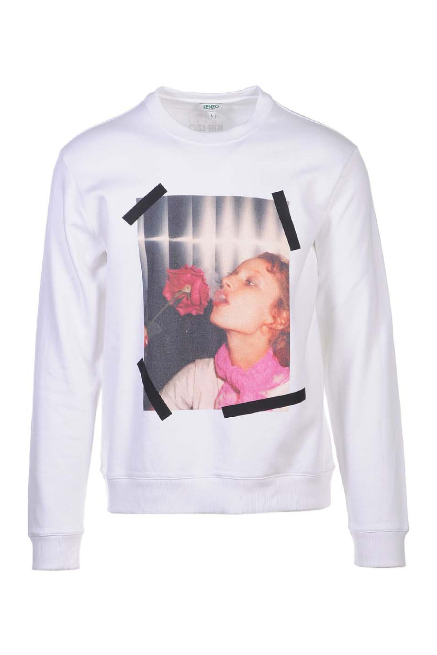 Girl With Rose Sweatshirt Kenzo Paris Designer Long Sleeves Sweater Fashion  