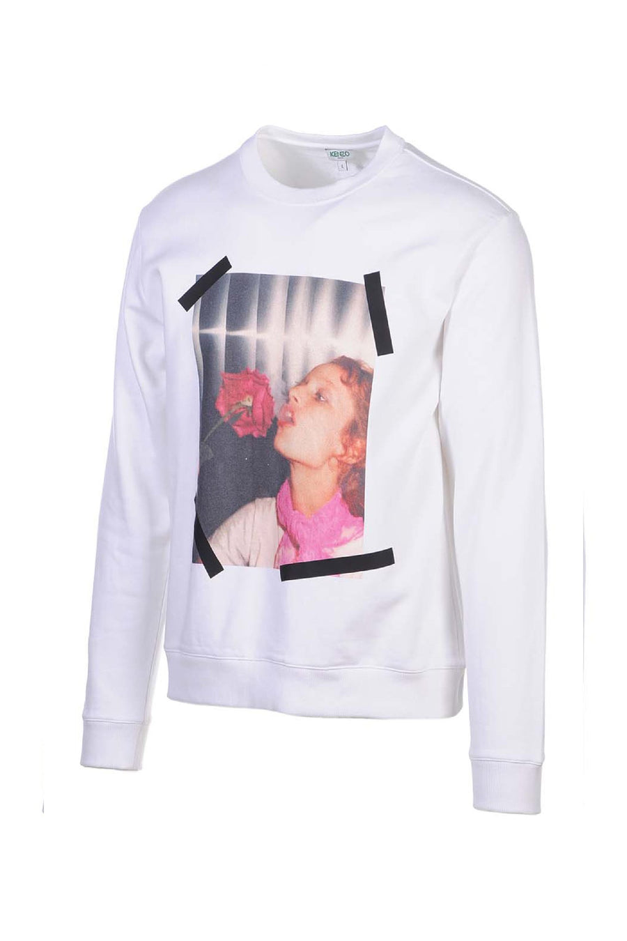 Girl With Rose Sweatshirt Kenzo Paris Designer Long Sleeves Sweater Fashion  