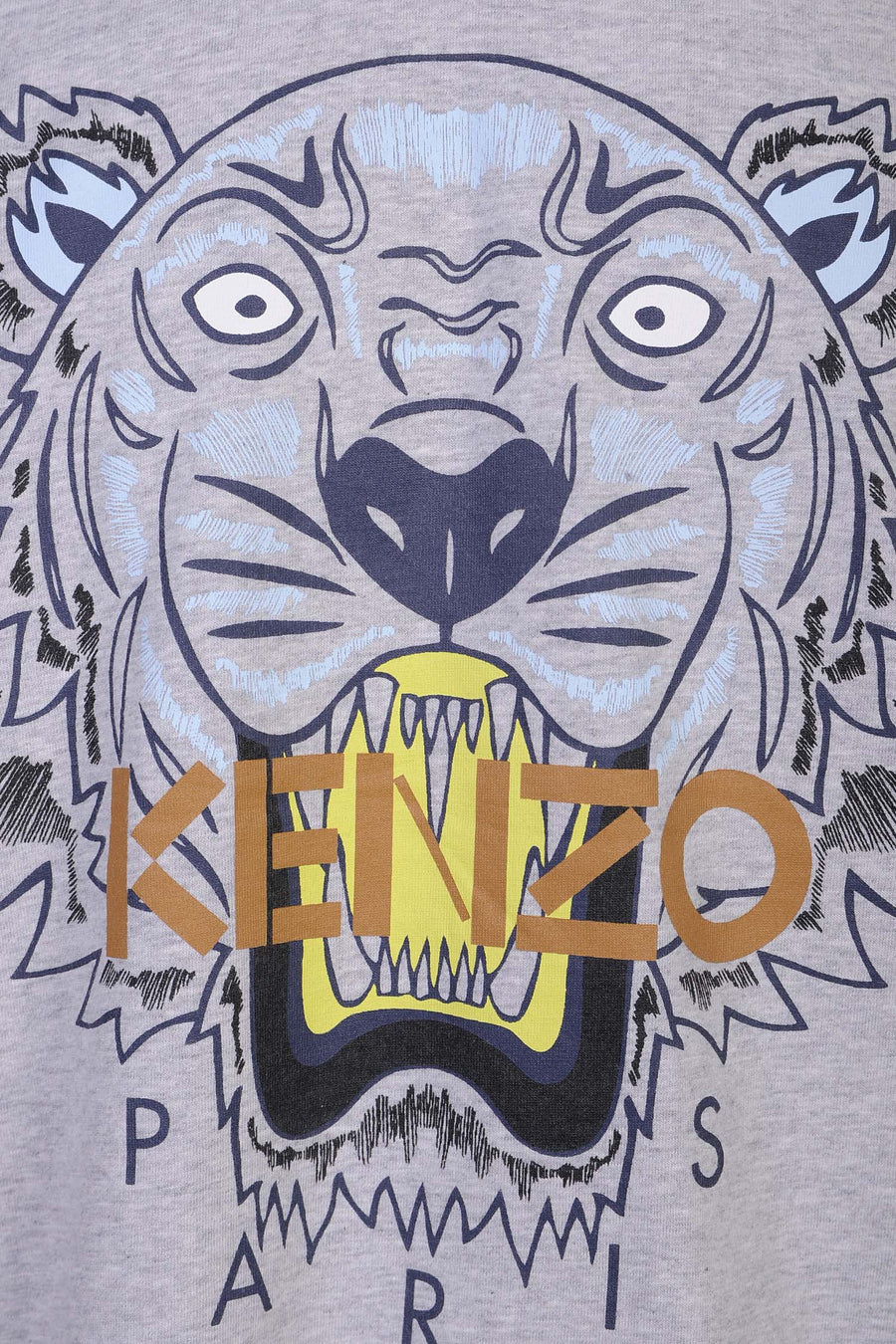 Hooded Tiger T-Shirt Kenzo Short Sleeve Grey Tee