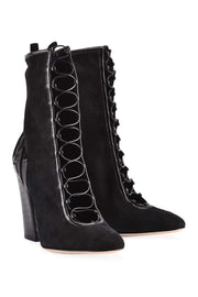 Yvette Boot Black High Heeled Laced Chic Stylish Fashion Sergio Rossi