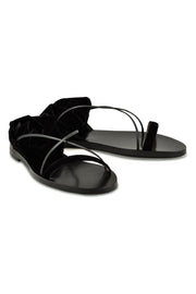 Velvet Sandal Criss-cross Calf Leather Valentino Ankle Straps Fashion Young