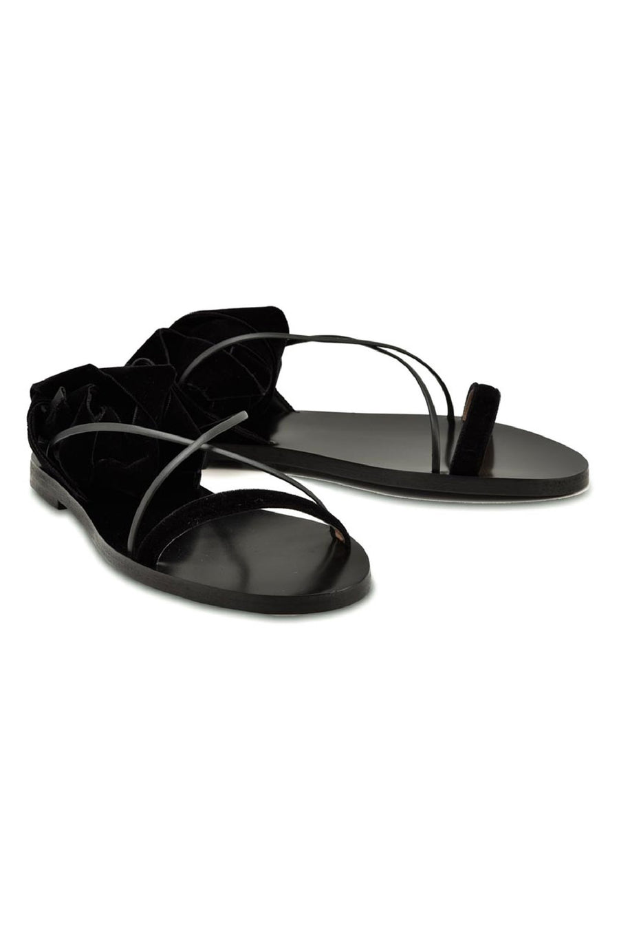 Velvet Sandal Criss-cross Calf Leather Valentino Ankle Straps Fashion Young