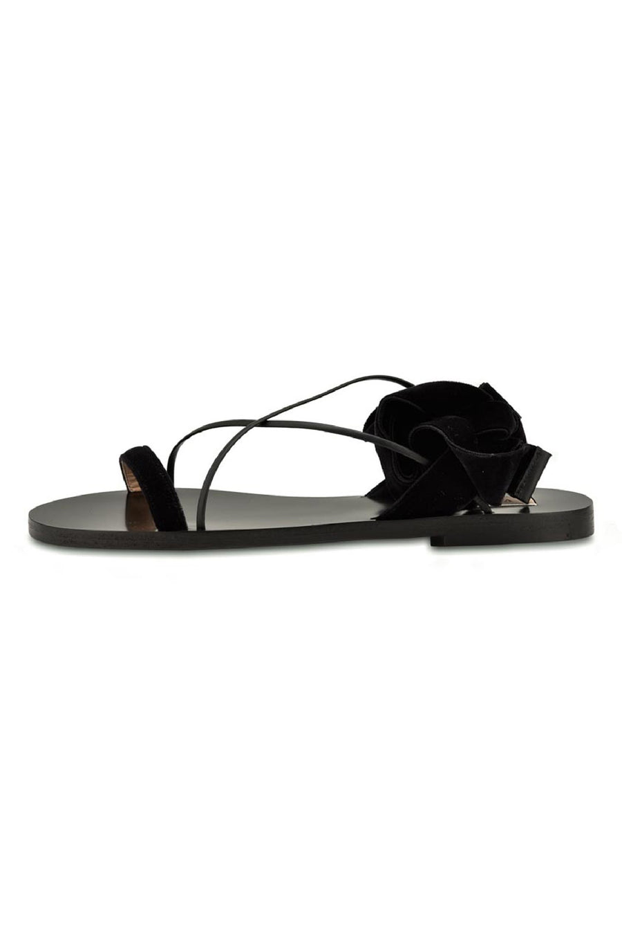 Velvet Sandal Criss-cross Calf Leather Valentino Ankle Straps Fashion Young