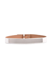 Metal Plaque Belt Women Fashion MCQ Leather Adjustable Accessories