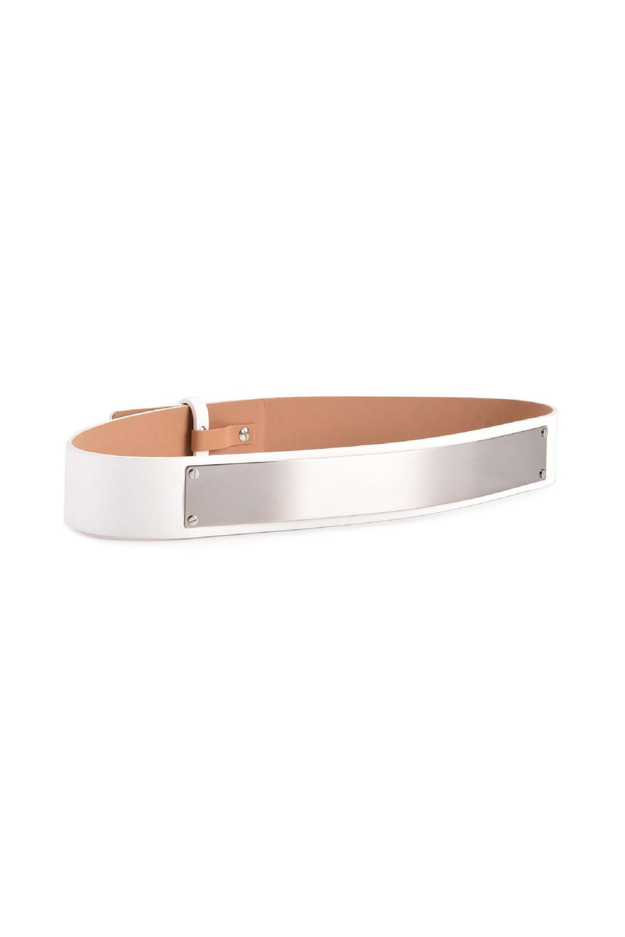 Metal Plaque Belt Women Fashion MCQ Leather Adjustable Accessories