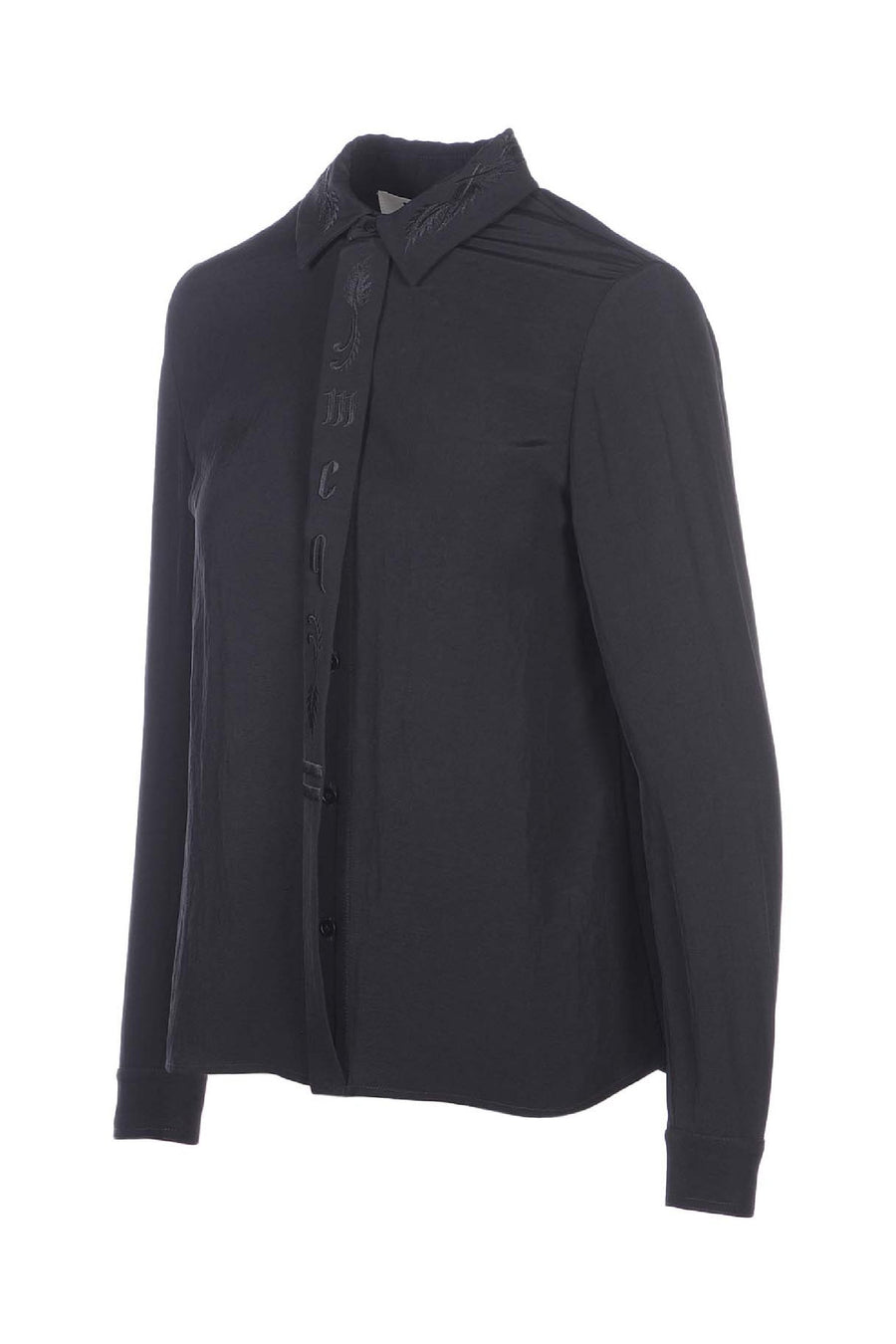Romantic Embroidery Shirt Women Fashion MCQ Long-Sleeve Triacetate Top Designed