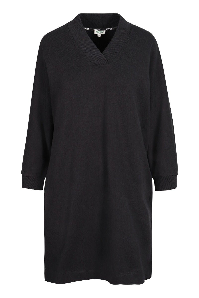 Kenzo Paris Dress Women Fashion Cotton 3/4-Sleeve Casual Onepiece