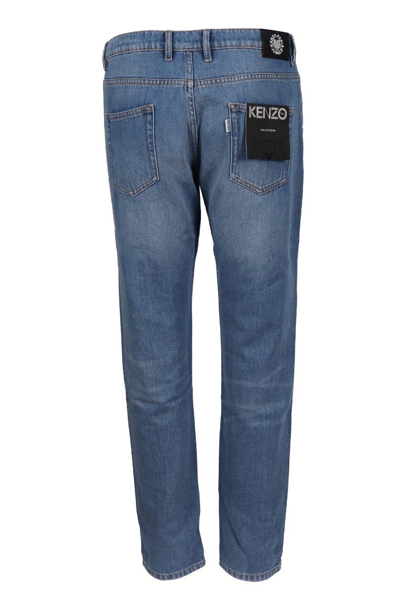 Kenzo Stone Bleached Jean Women Fashion Cotton Long Denim Casual