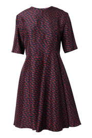 Kenzo Tiger Bird Dress Women Fashion Short-Sleeve Silk Classic Mature Casual