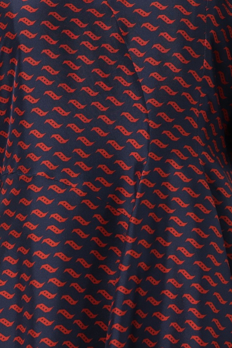 Kenzo Tiger Bird Dress Women Fashion Short-Sleeve Silk Classic Mature Casual