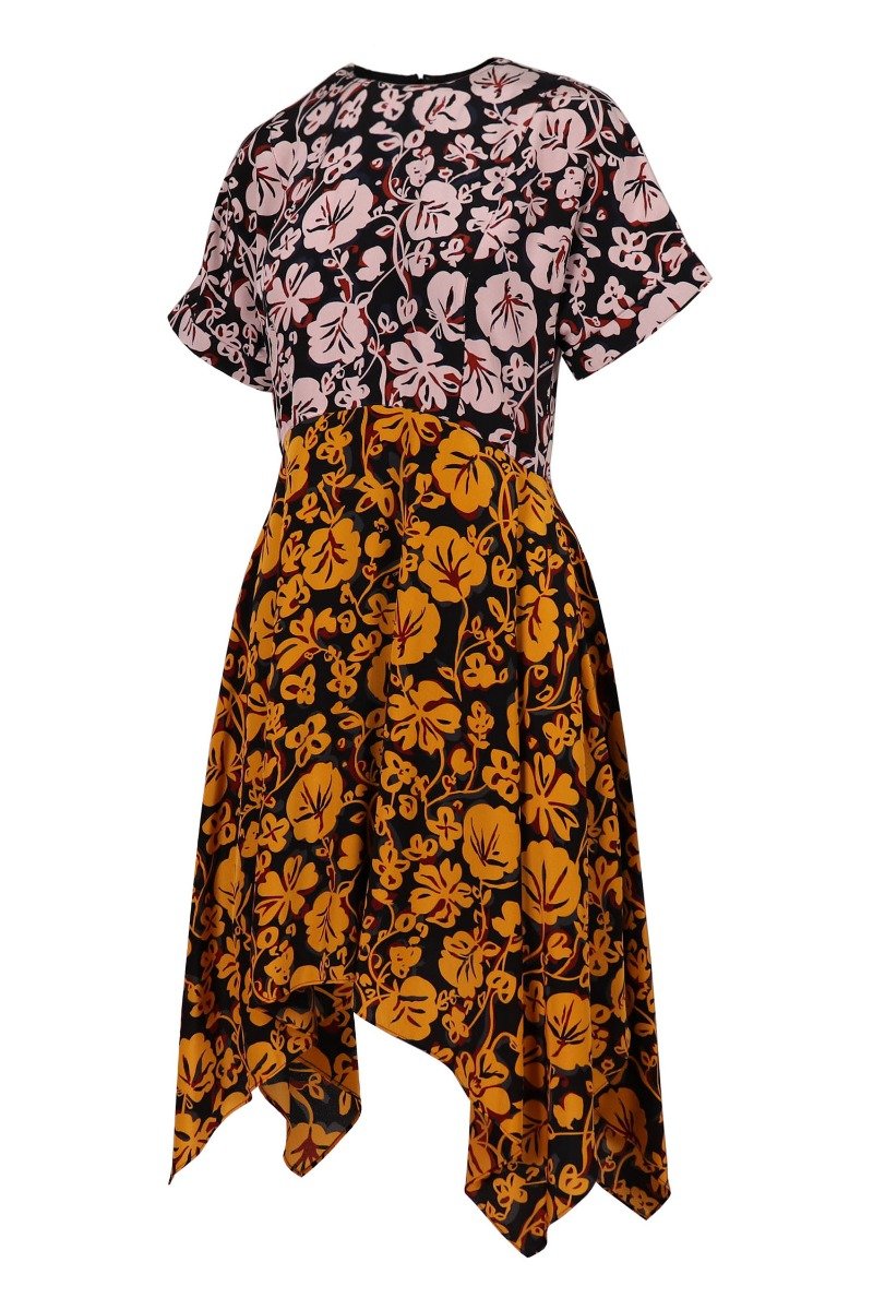 Kenzo Floral Leaf Dress Short sleeves and crew neck