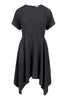 Kenzo Mid-Length Dress Women Fashion Flared Crepe Loose Polyester Elegant Stylish