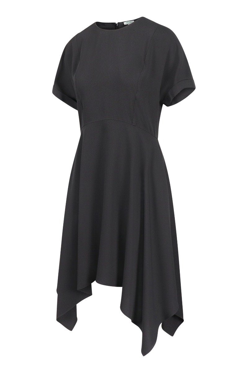 Kenzo Mid-Length Dress Women Fashion Flared Crepe Loose Polyester Elegant Stylish