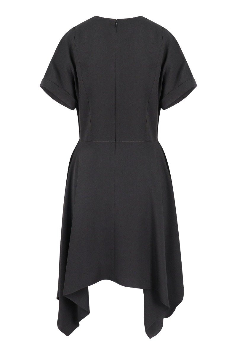 Kenzo Mid-Length Dress Women Fashion Flared Crepe Loose Polyester Elegant Stylish