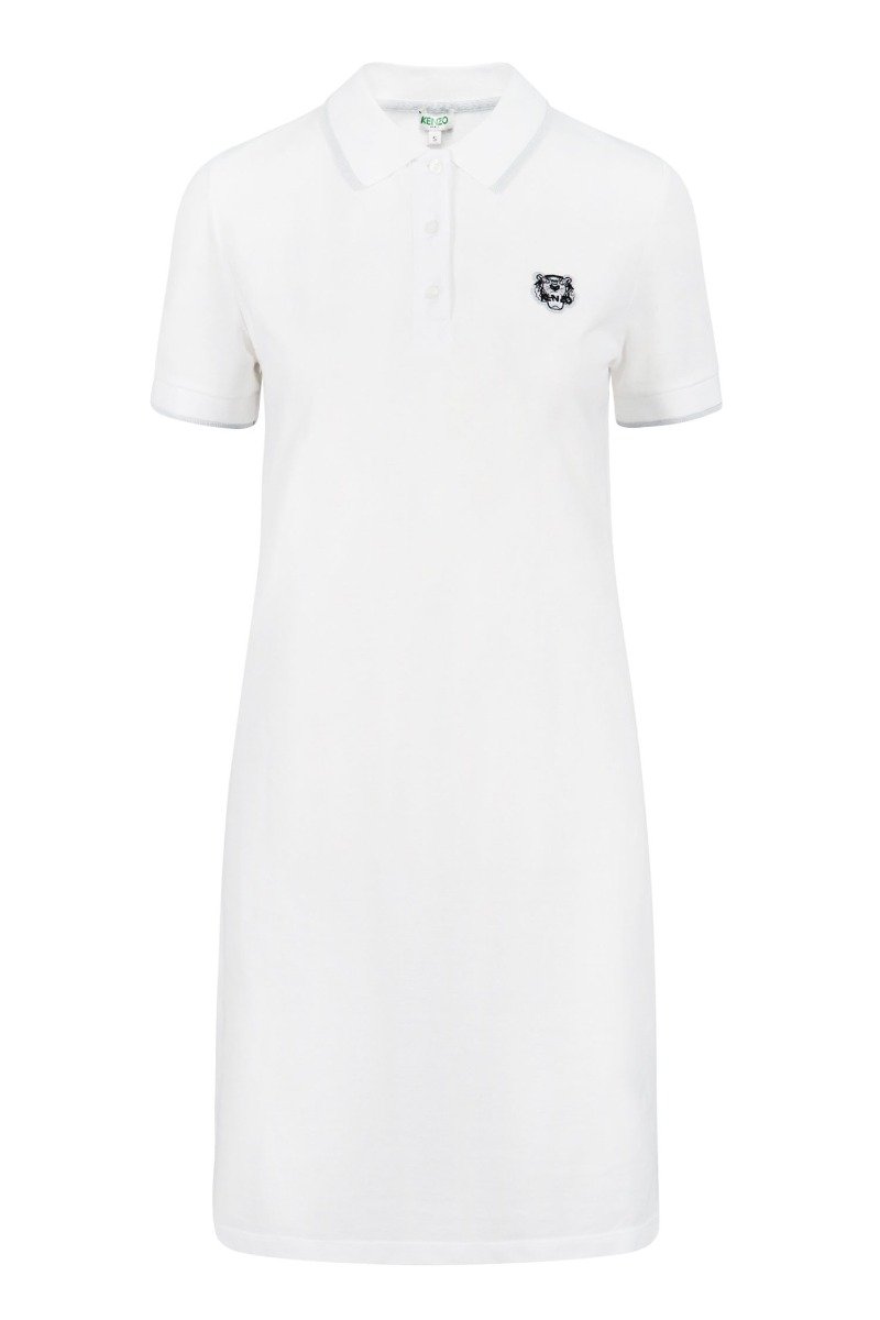 Tiger Polo Dress Kenzo Paris Women Fashion Short Sleeve Cotton Casual Onepiece