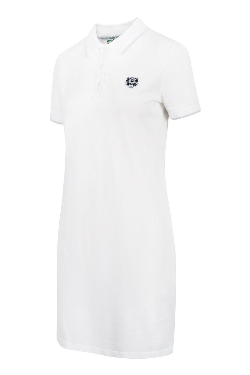 Tiger Polo Dress Kenzo Paris Women Fashion Short Sleeve Cotton Casual Onepiece